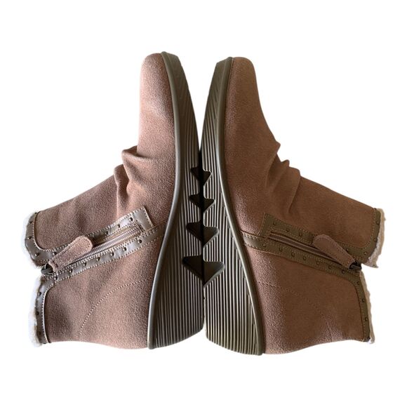 Skechers Sherpa Lined Ankle Boots SZ 11 Women's Mushroom Brown Studded Comfort - Picture 8 of 16